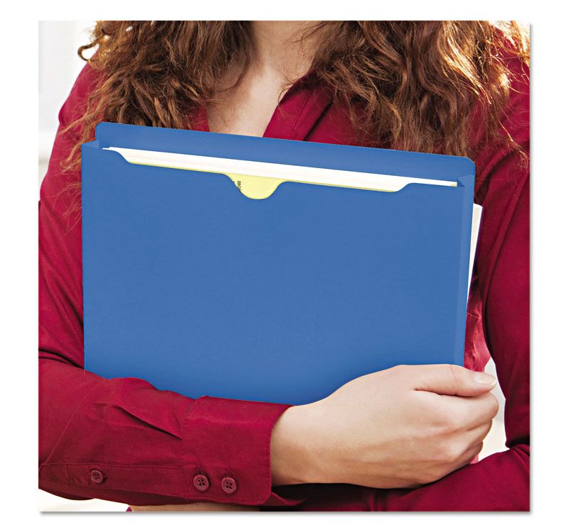 Smead Colored File Jackets with Reinforced Double-Ply Tab Letter 11 Pt Blue 50/Box 75562