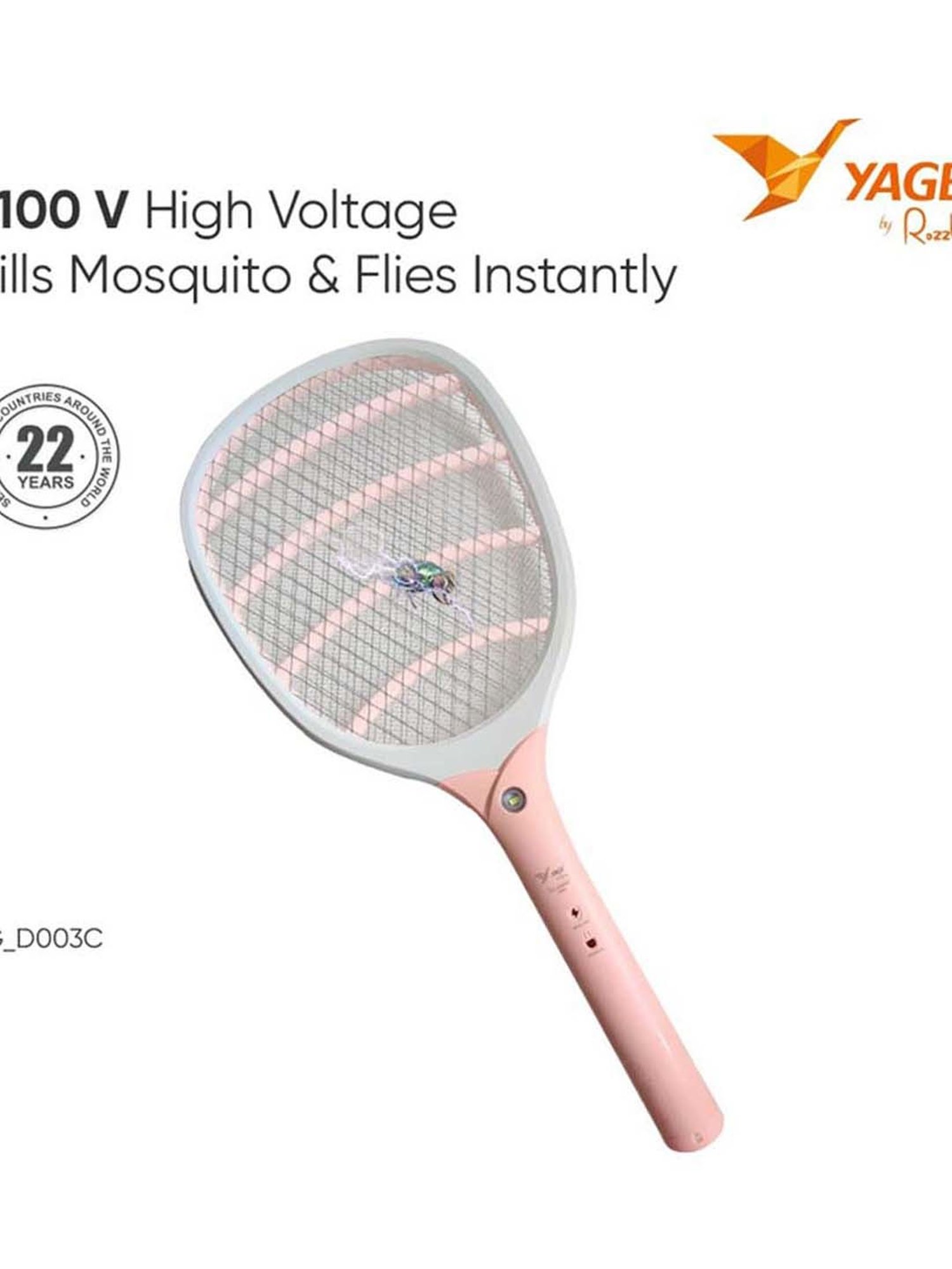 yage YG-D003PINK Electric Insect Killer Indoor, Outdoor Bat (Pink)