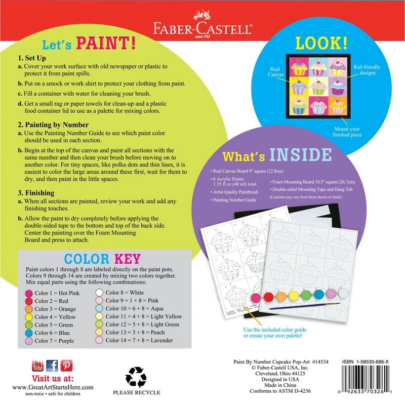 Faber-Castell Paint by Number - Cupcake Pop-Art