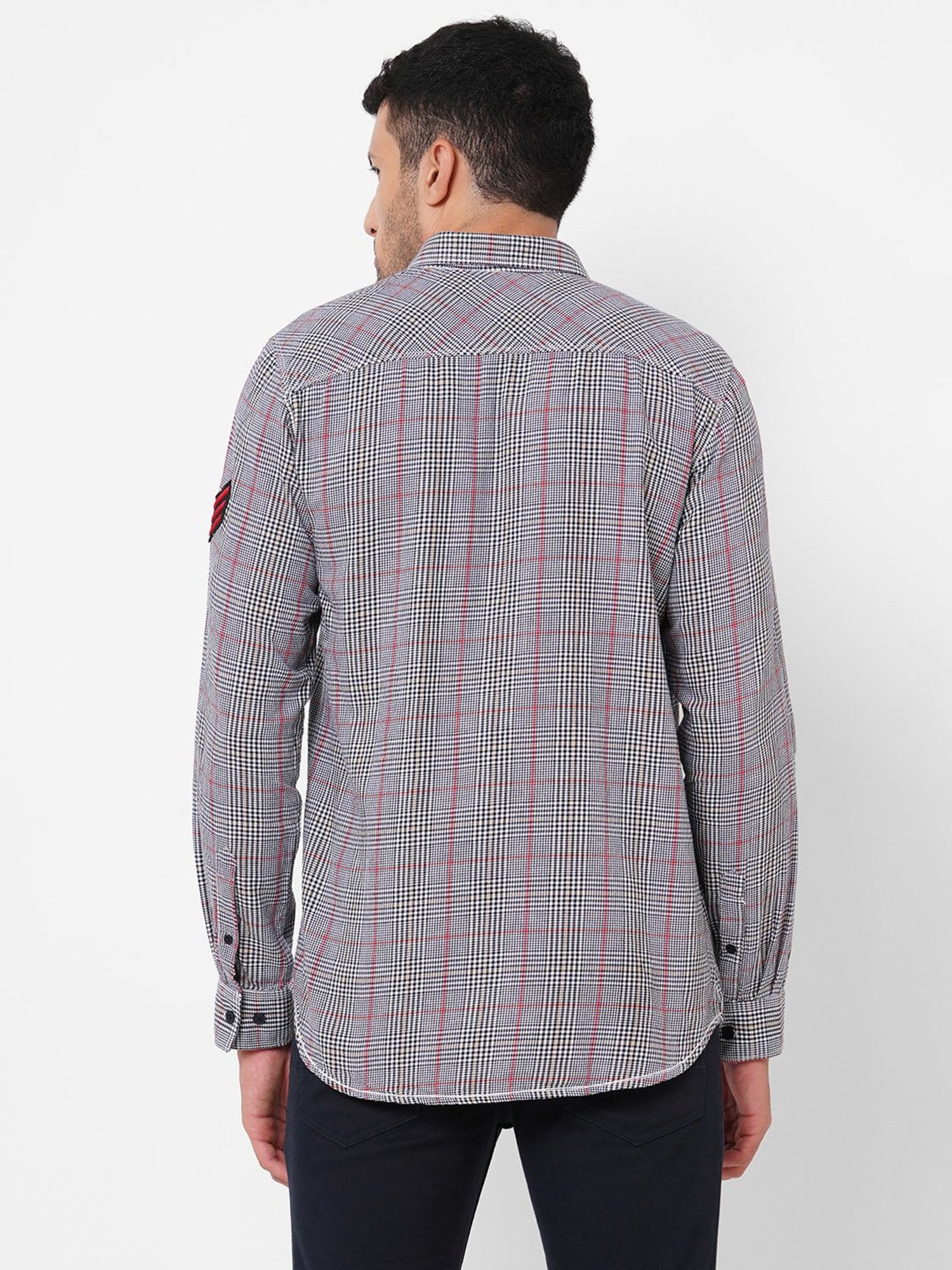 SOLEMIO Multicolor Slim Fit Check Shirt