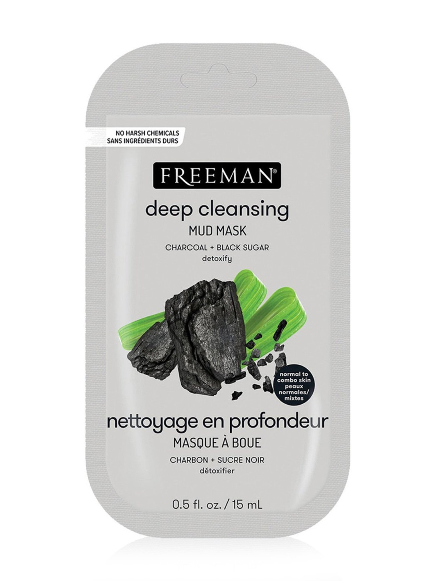 FREEMAN Charcoal + Black Sugar Deep Cleansing Mud Mask - 15 ml