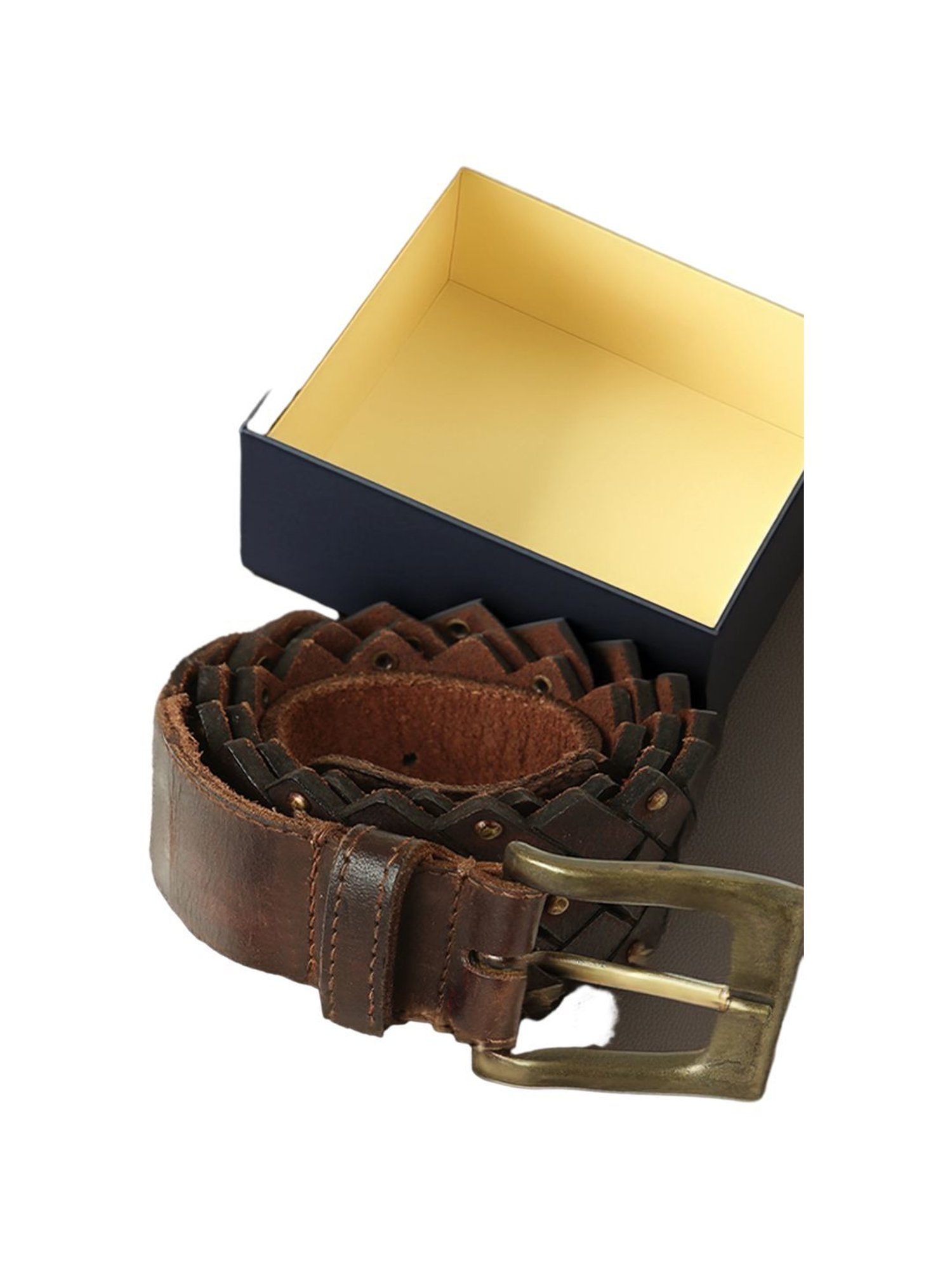 Art N Vintage Brown Leather Waist Belt For Men