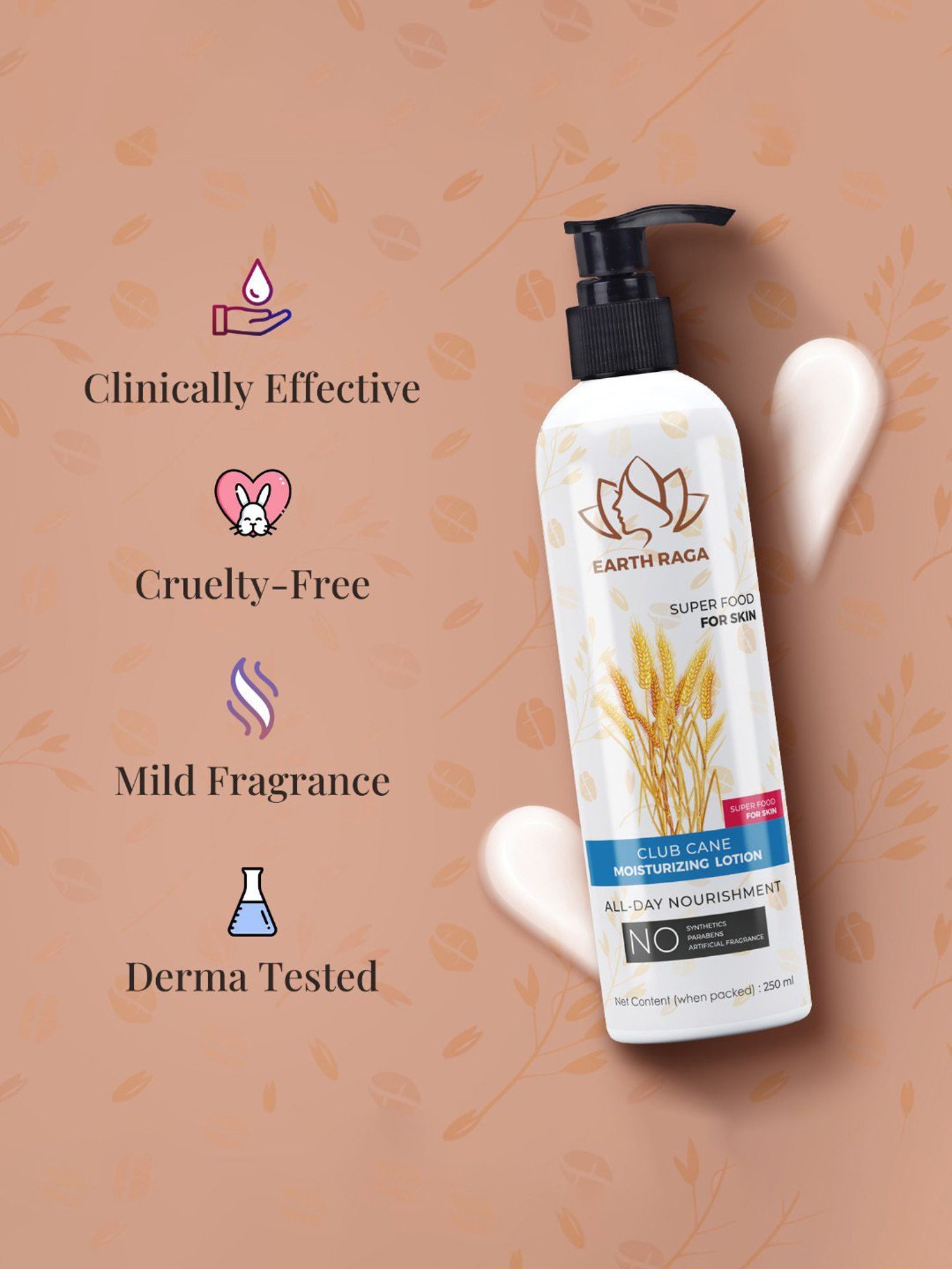 Earthraga Club Cane Body Lotion - 250 ml