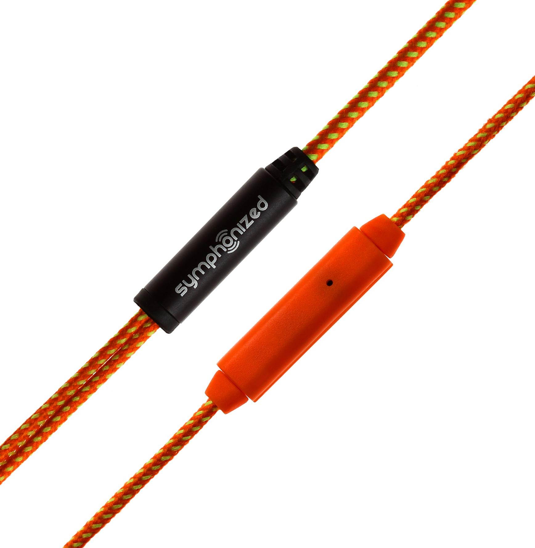 Symphonized ALN Premium Genuine Wood In-ear Noise-isolating Headphones|Earbuds|Earphones with Mic (Orange Stripe)