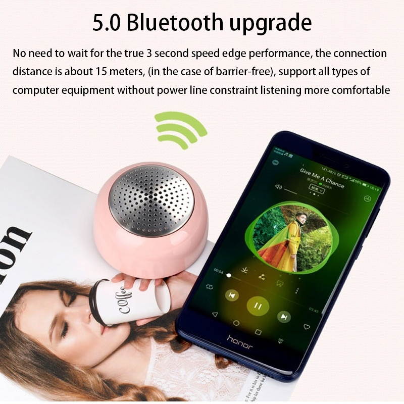 A3 Portable Mini Stereo Wireless Bluetooth Speaker, with Magnetic & LED Night Light Function, Support Hands-free