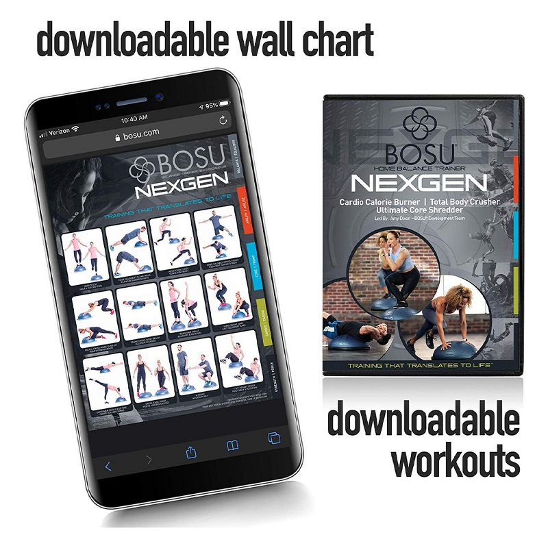 Bosu 72-10850 Home Gym Equipment The Original Balance Trainer 65 cm Diameter, Black and Purple