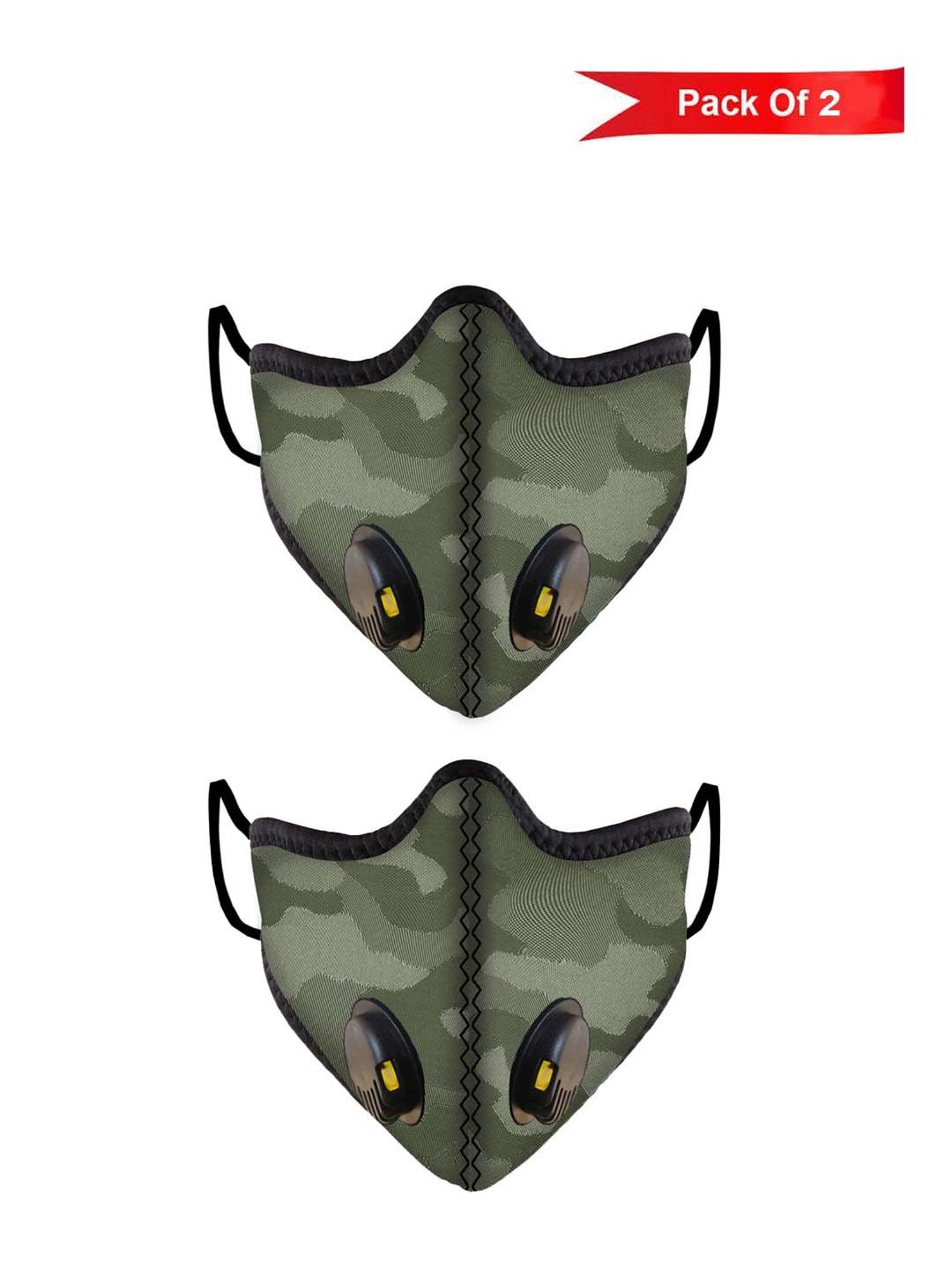 Lioncrown 4 Layered N95 Face Mask with Air Respirator - Pack of 2