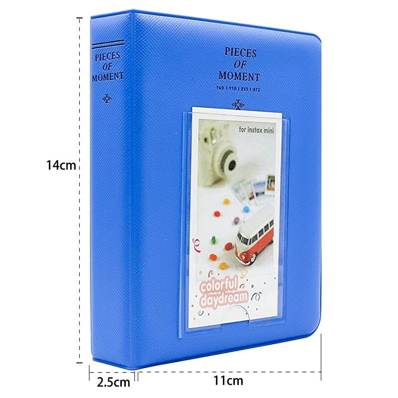 64 Pockets Mini Photo Album for Fujifilm Instax Mini 7s 8 8+ 9 25 26 50s 70 90 Instant Camera & Name Card (64 Pockets, Cobalt Blue)