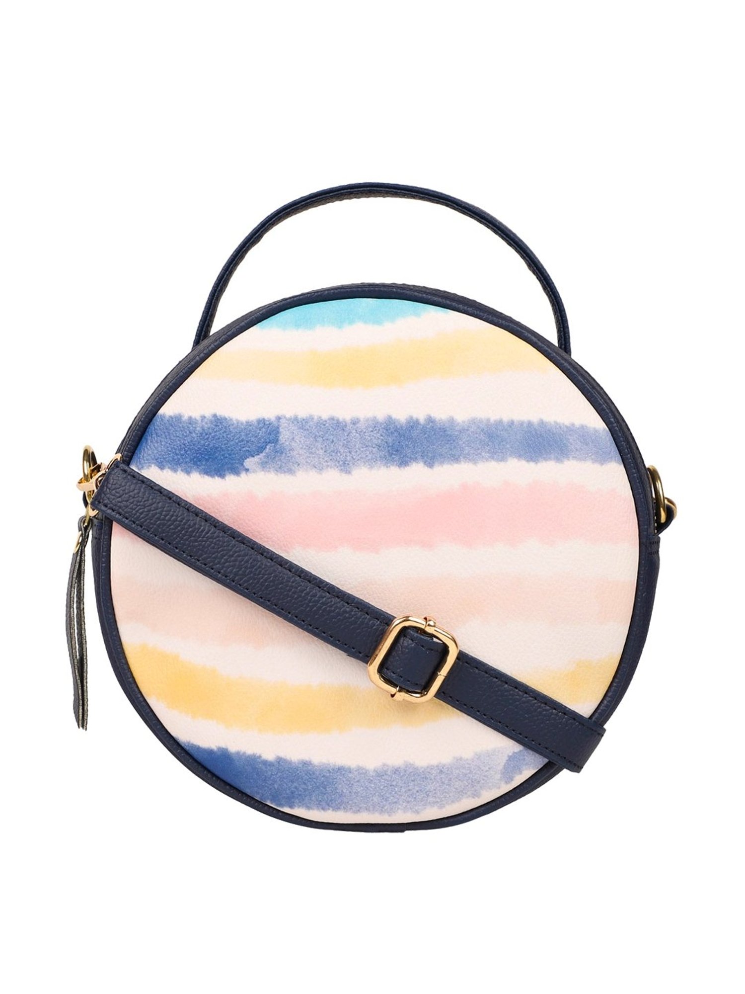 Bagsy Malone Navy Blue Printed Medium Handbag