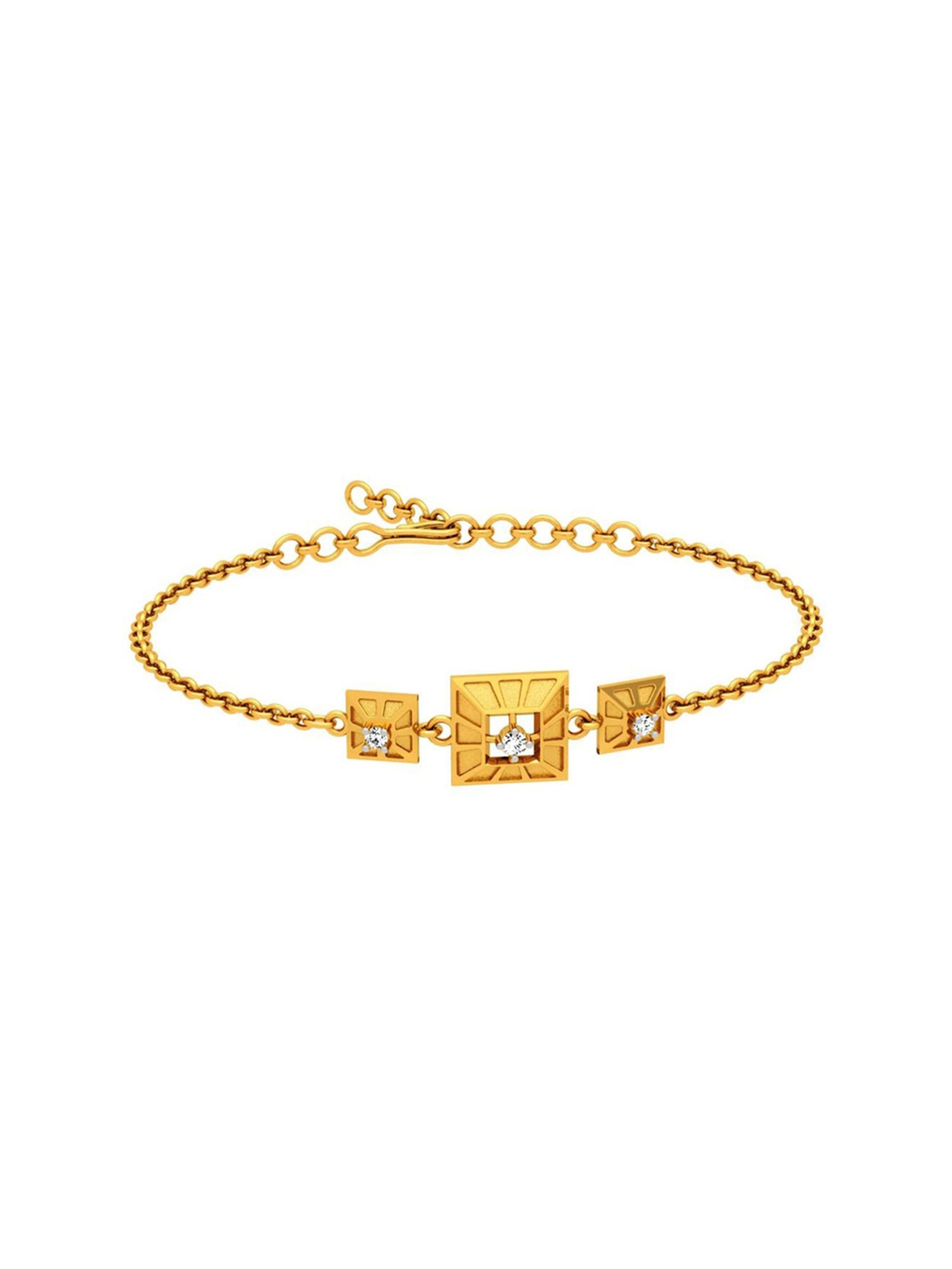 P.C. Chandra Jewellers 22k Yellow Gold Square Squad Bracelet