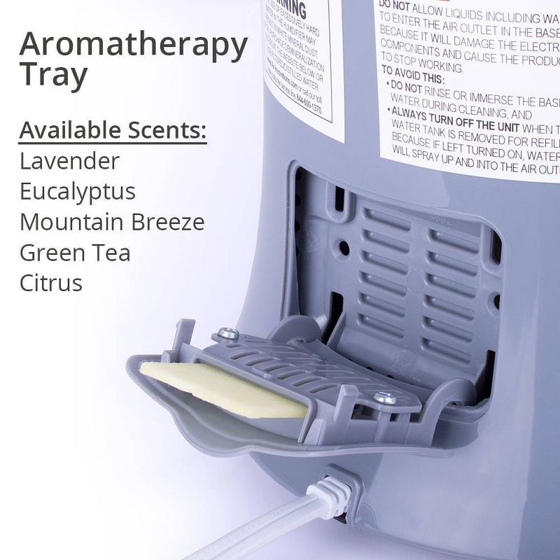 Air Innovations 1.7 Gal Ultrasonic Cool Mist Humidifier with Aroma Tray Platinum