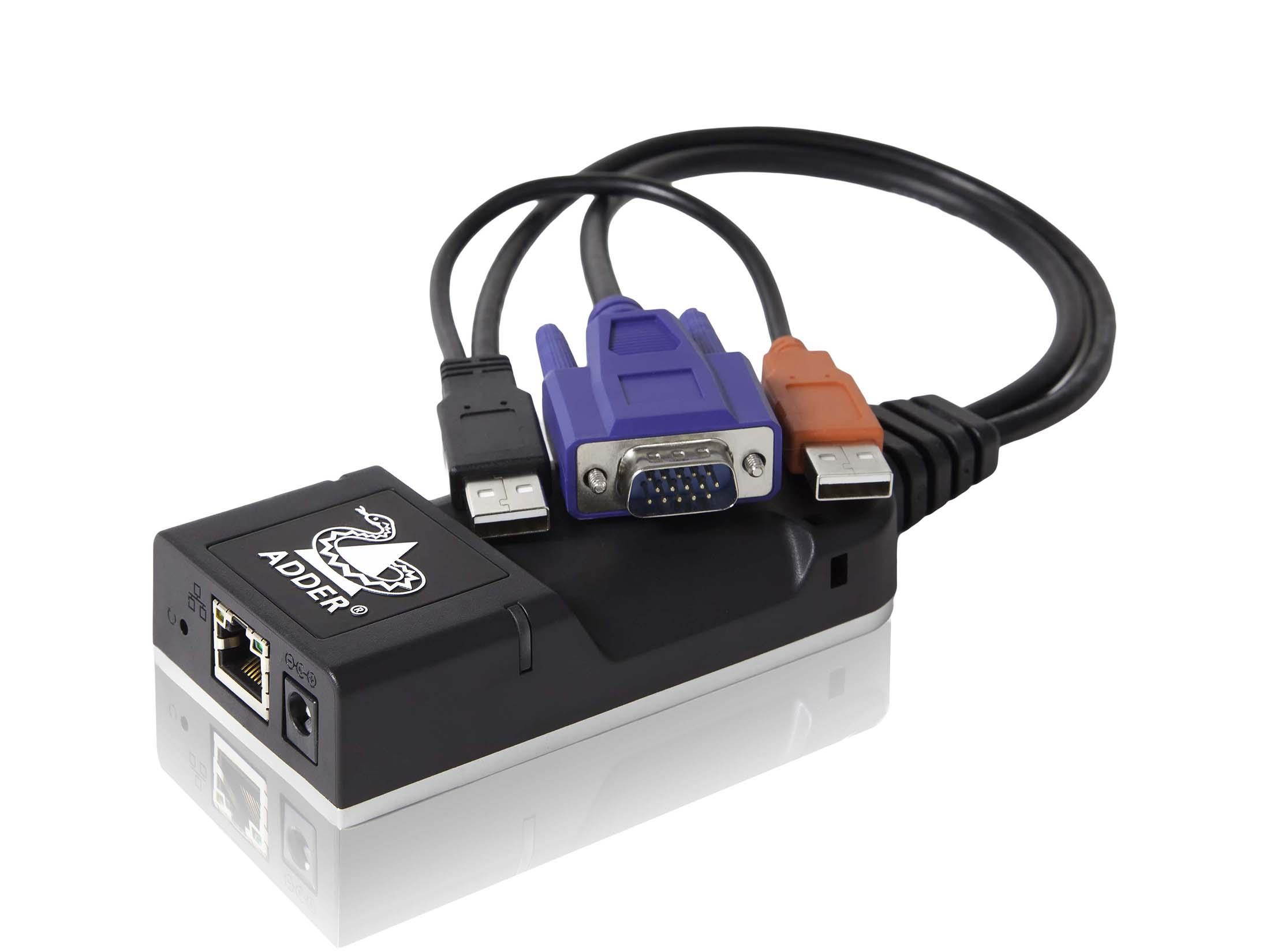 Adder ALIF100T-VGA Zero U form factor IP-based VGA/KVM Extender (Transmitter) with USB