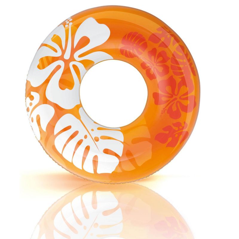 Intex 36 Inch Colorful Transparent Inflatable Round Swimming Pool Ring Float