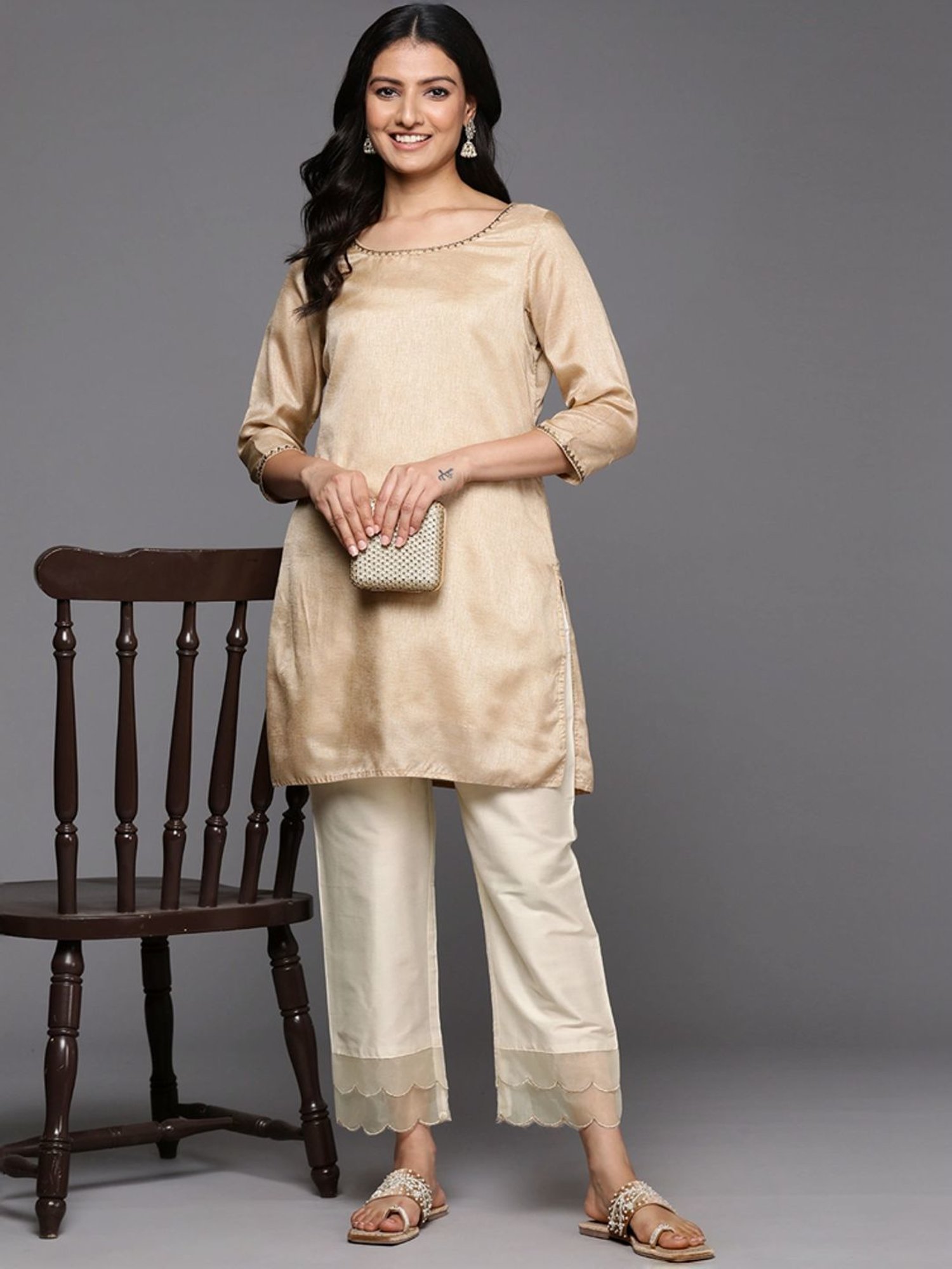 Castle Black Embroidered Palazzos