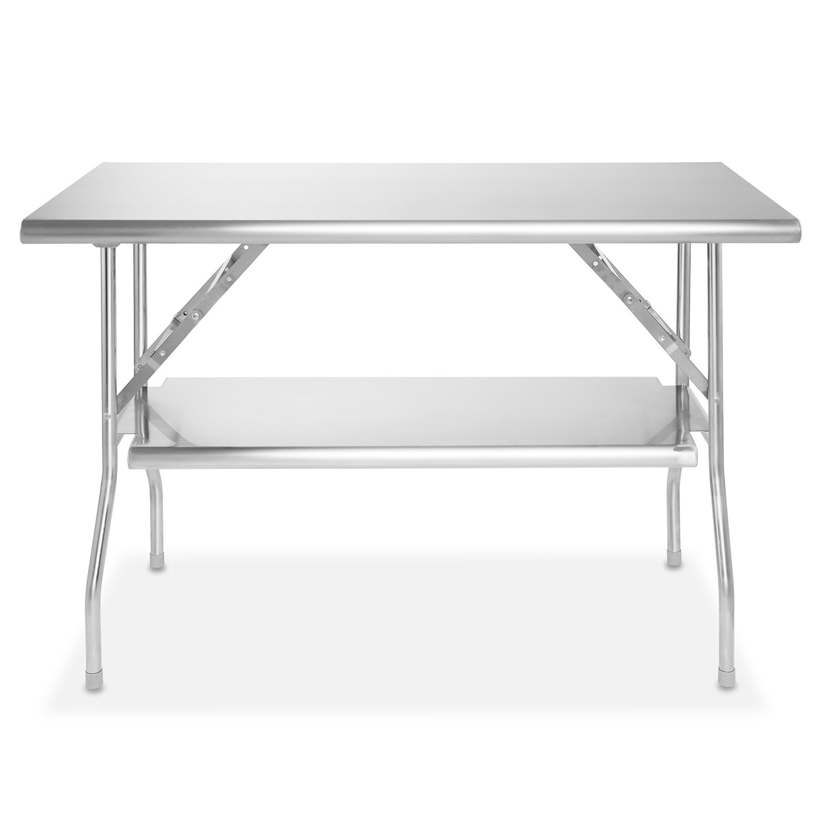 GRIDMANN Stainless Steel Folding Table 48 x 24 Inch Kitchen Prep & Work Table with Undershelf