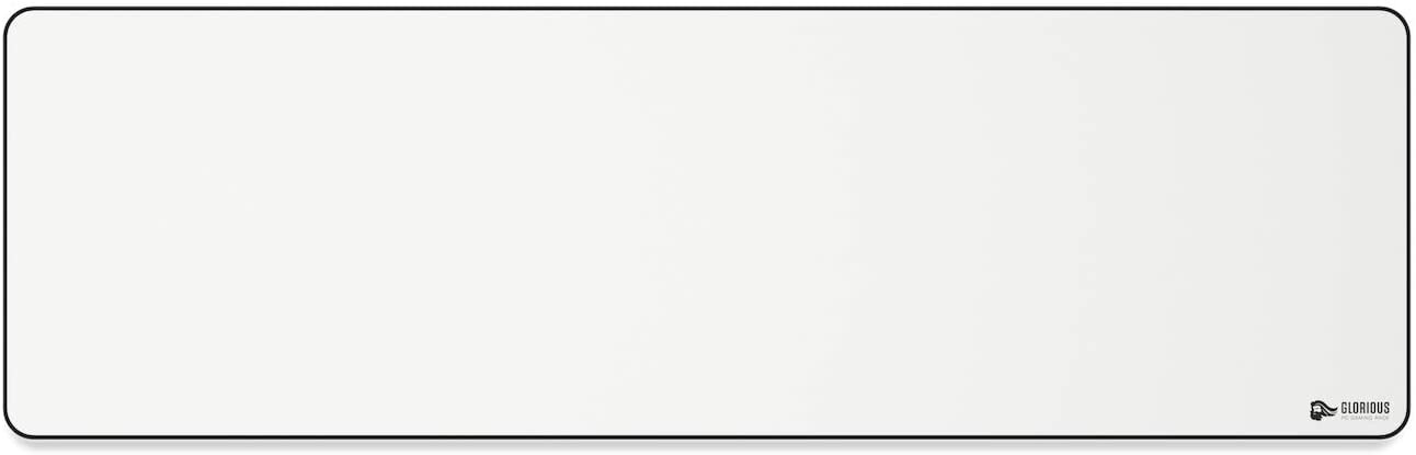 Glorious Extended Gaming Mouse Pad/Mat - Long White Cloth Mousepad, Stitched Edges | 11"x36" (GW-E)