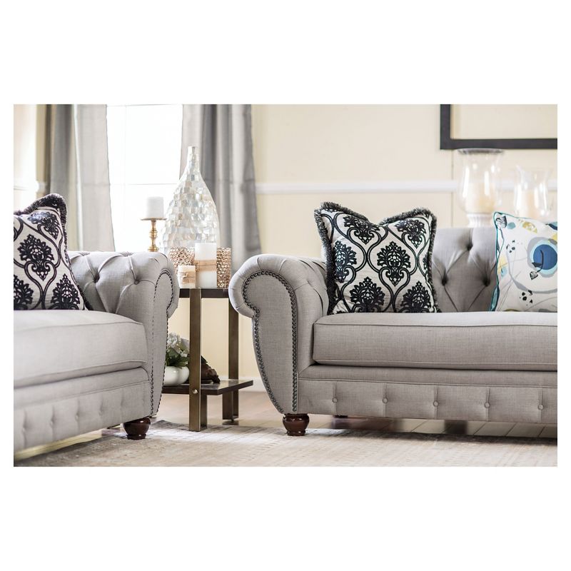 2pc Livingston Victorian Style Sofa and Loveseat Gray - HOMES: Inside + Out