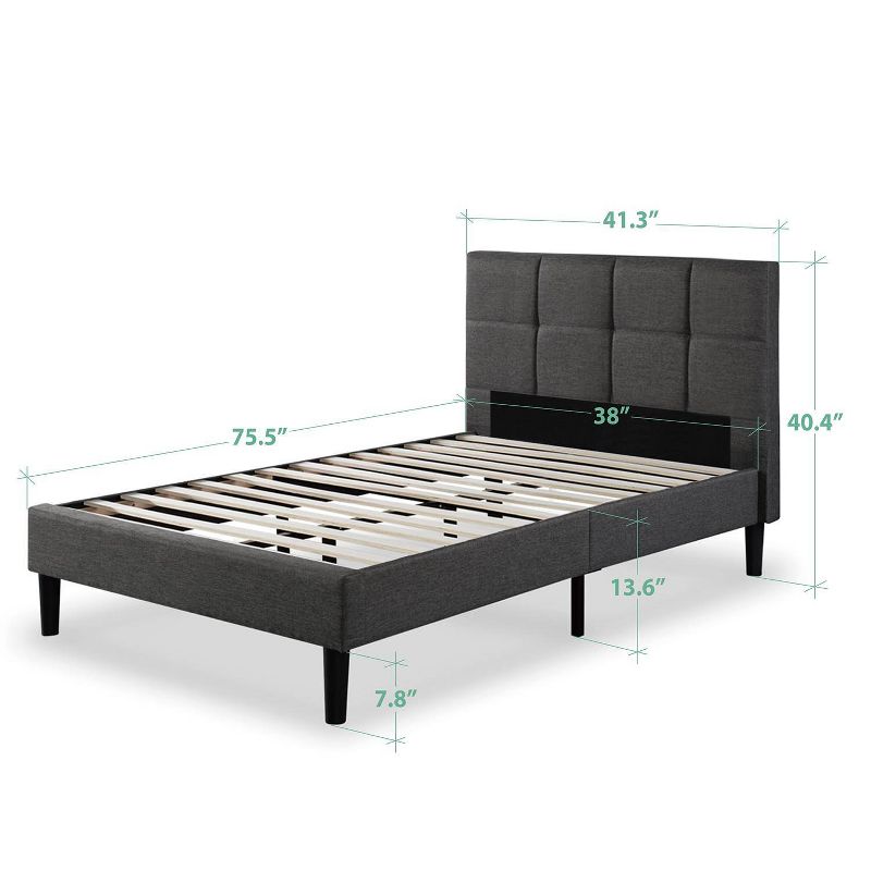Freemont Upholstered Platform Bed - Twin - Black Espresso - Sleep Revolution