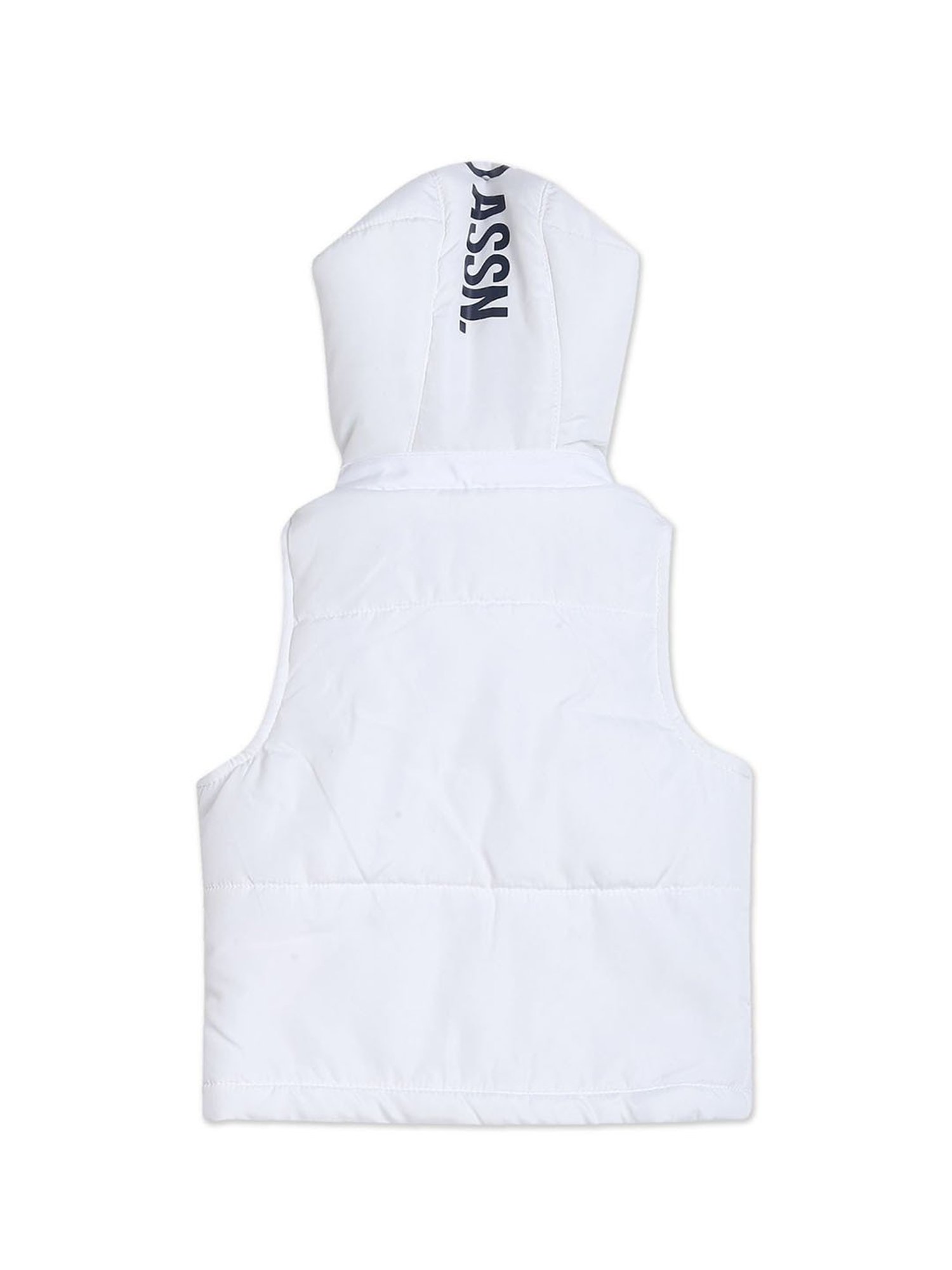 U.S. Polo Assn. Kids White Striped Puffer Jacket