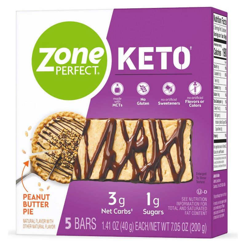 Zone Perfect Keto Peanut Butter Pie Bar - 5pk/7.05oz