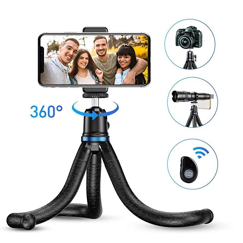 Tripod Apexel Flexible Tripod Stand with Wireless Remote Shutter and Universal ClipCompatible with iAndroid Sports Camera GoPro