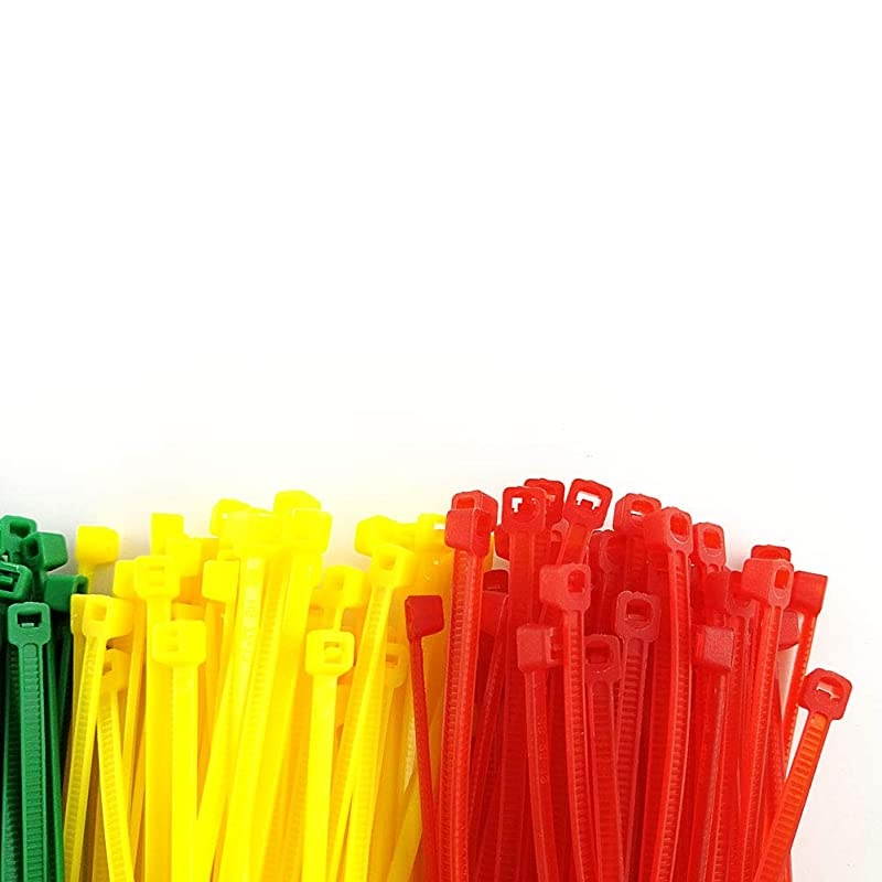 Multi Color Zip Ties Small Self Locking Nylon Ties Assorted 6 Colors GreenYellow Black White Blue Red 4 Inch for CraftsBulk 600 Pack