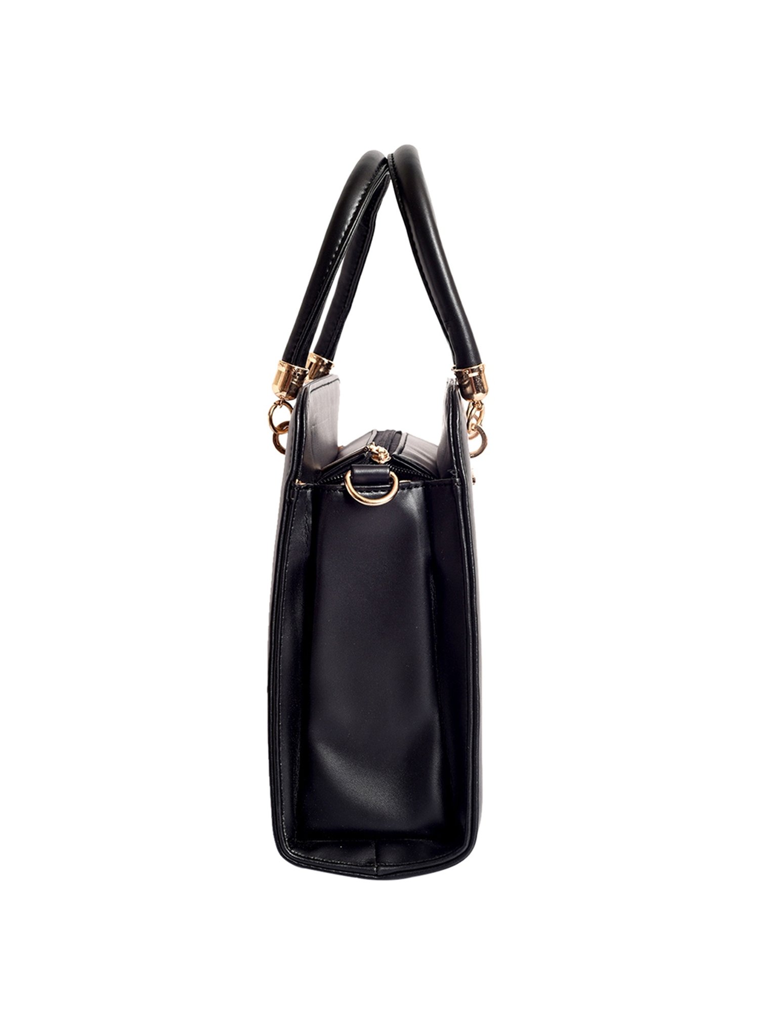 Lino Perros Core Black Textured Medium Handbag