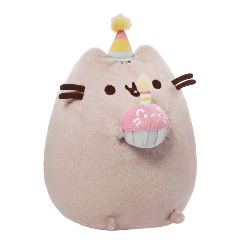 GUND Pusheen Snackables 10.5 " Birthday Cupcake Plush Stuffed Animal - Gray