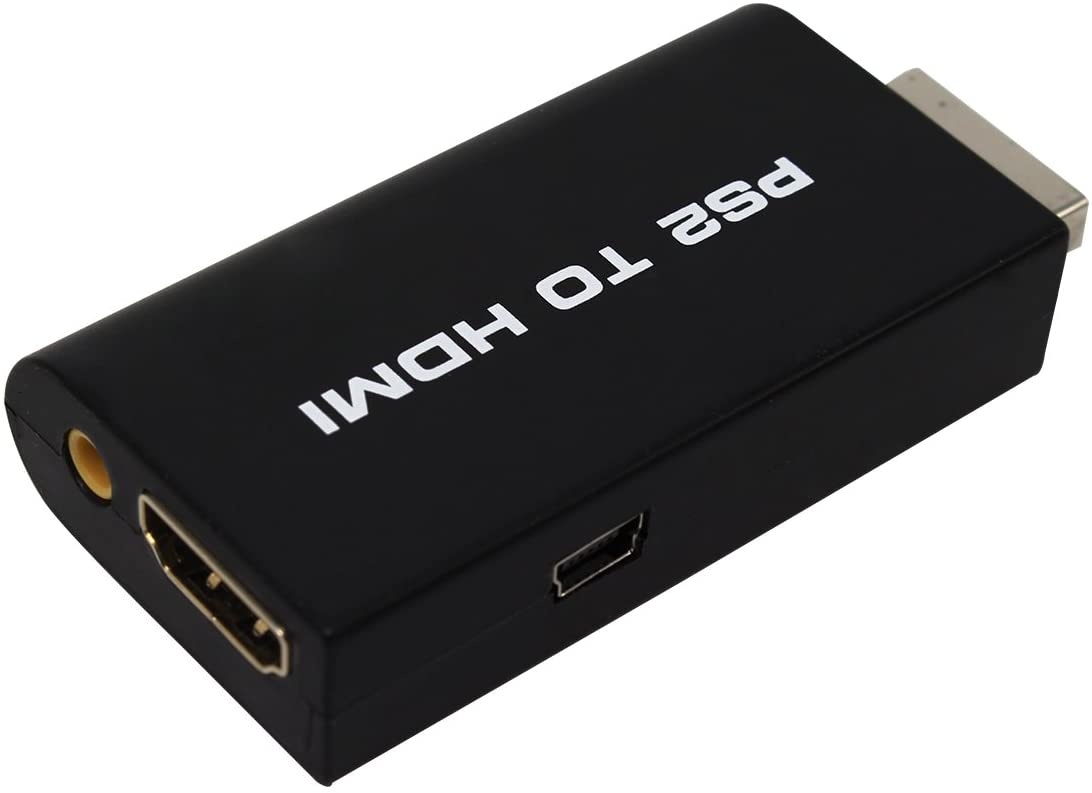 HDSUNWSTD PS2 to HDMI 480i/480p/576i Audio Video Converter Adapter with 3.5mm Audio Output Supports All PS2 Display Modes for HDTV HDMI Monitor