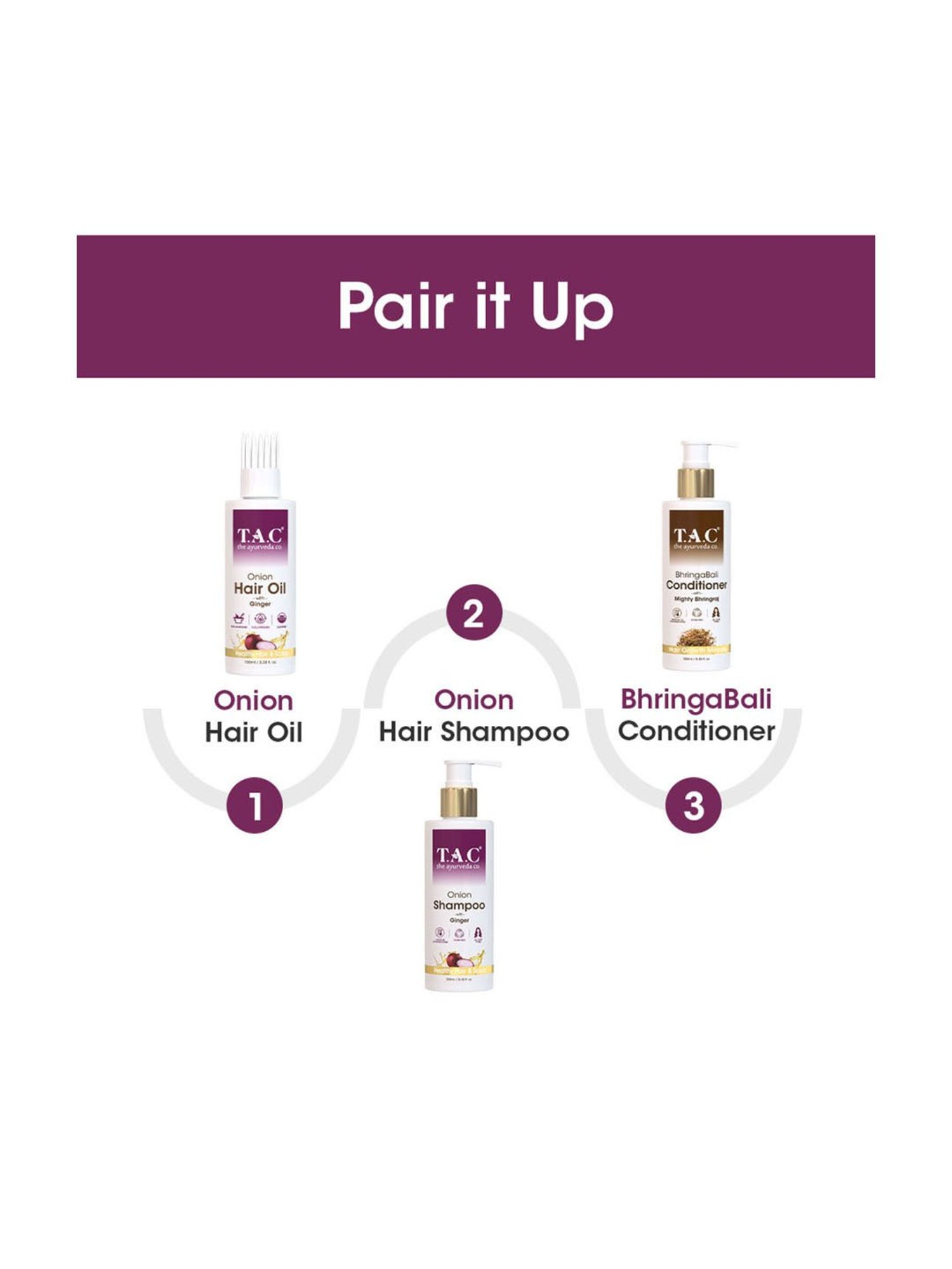 TAC - The Ayurveda Co. Onion Hair Shampoo for Hair Growth & Hair Fall Control - 250 ml