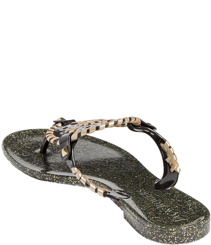Jack Rogers Georgica Sparkle Studded Whipstitched Jelly Sandals