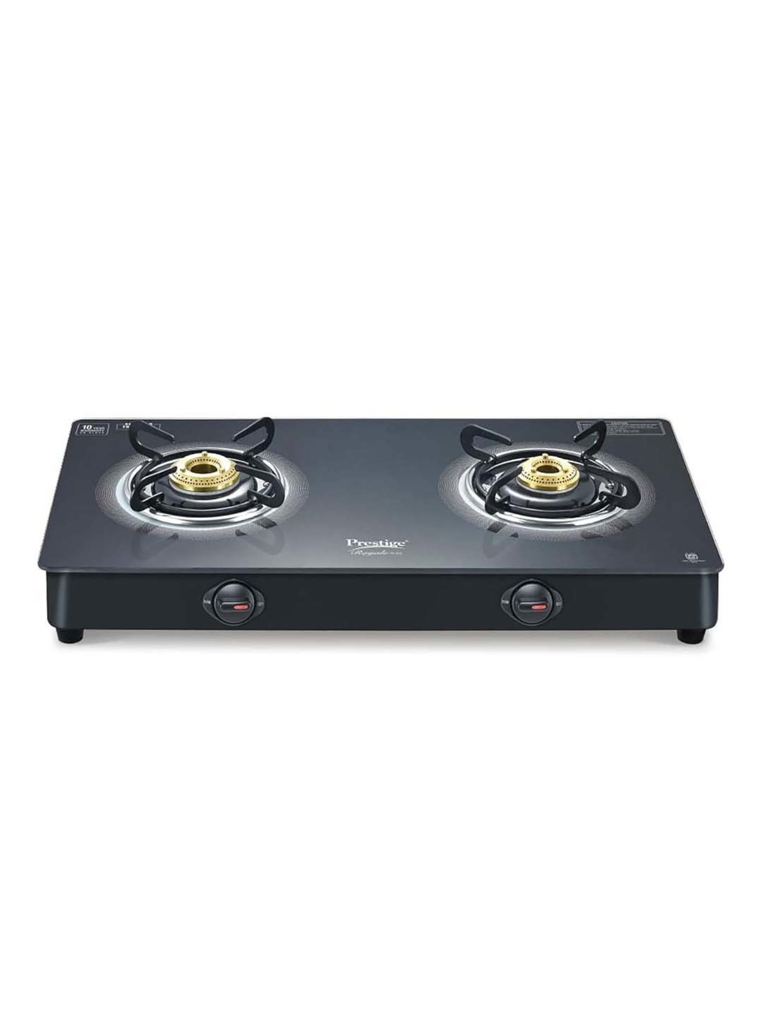 Pigeon Blackline Smart Black Glass Manual Gas Stove (2 Burners)
