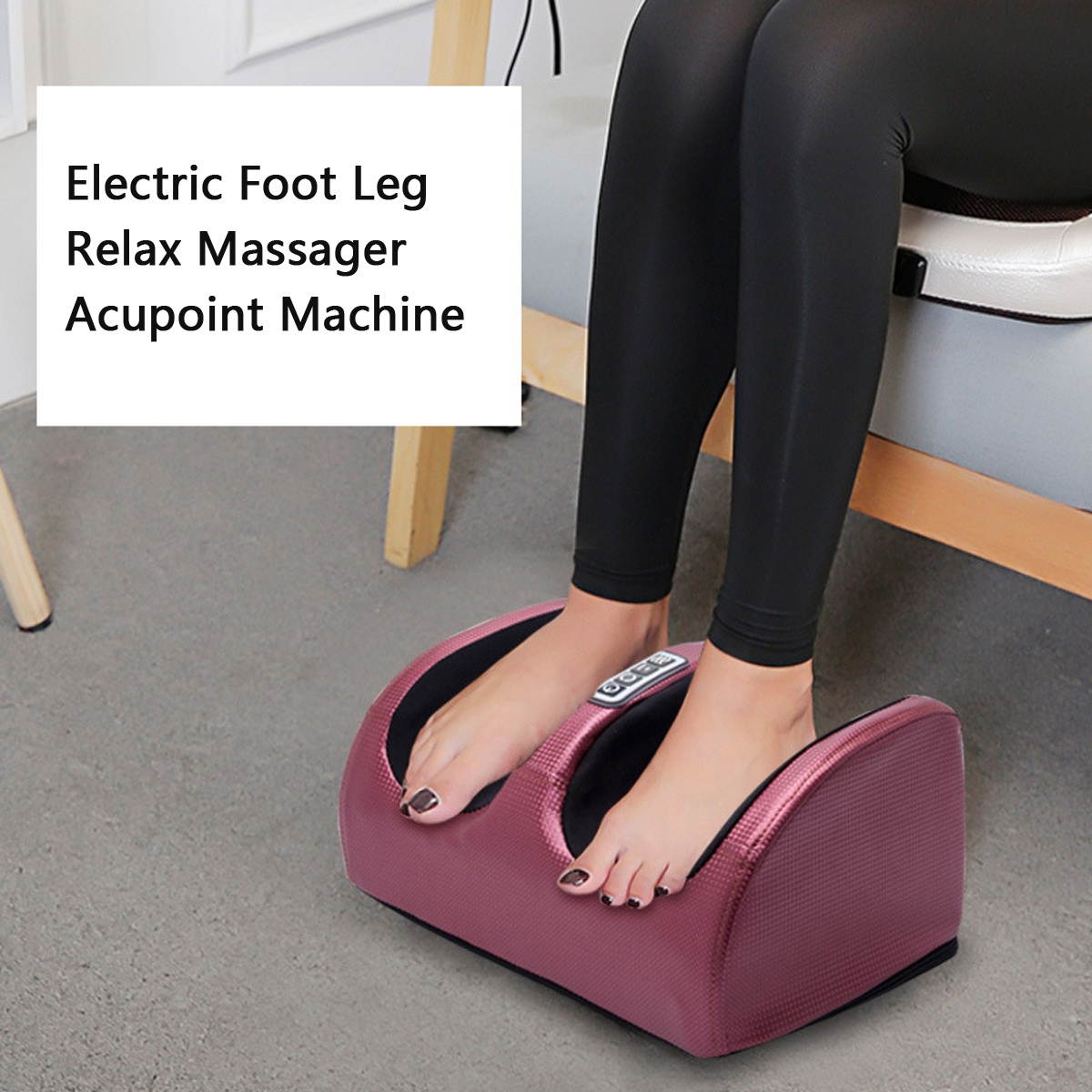 Electric Heating Foot Massager Machine Muscle Relaxation Leg Massager Kneading Blood Circulation Heat Therapy Massage Instrument-UK Plug