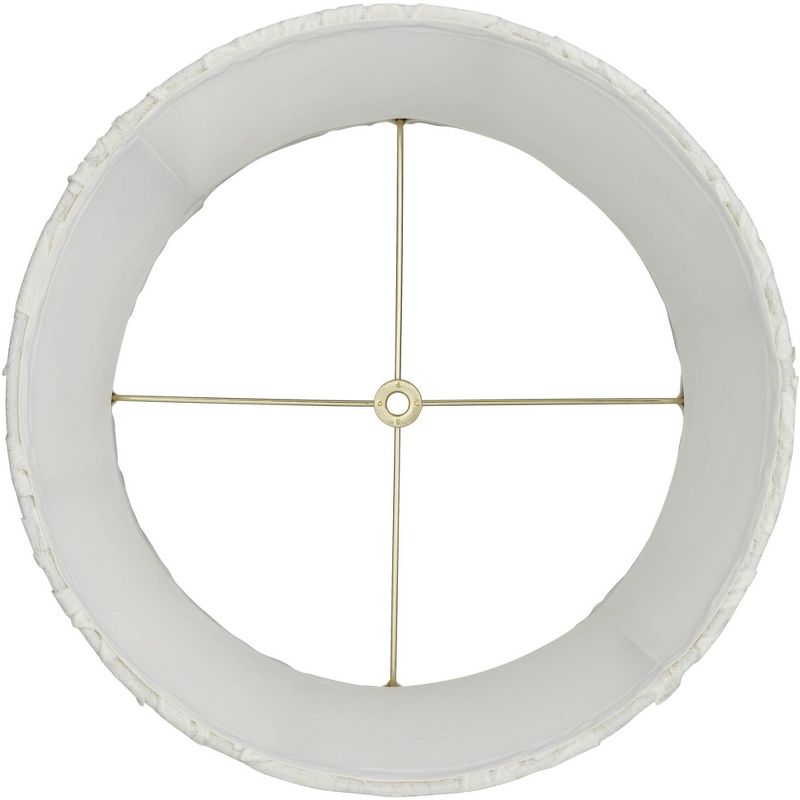 Springcrest Ashland White Lace Medium Drum Lamp Shade 12" Top x 14" Bottom x 10" High (Spider) Replacement with Harp and Finial