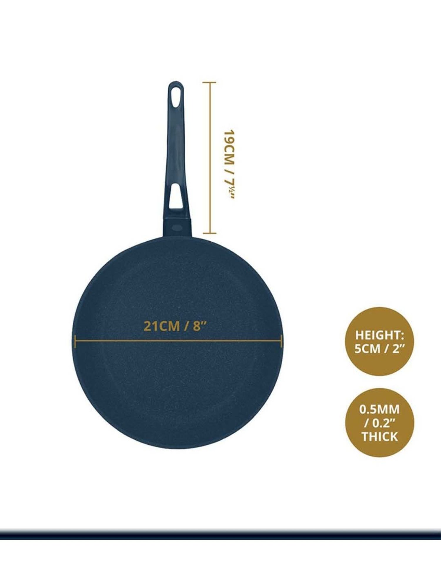MasterClass Grey Medium Aluminium Fry Pan - 20 cm