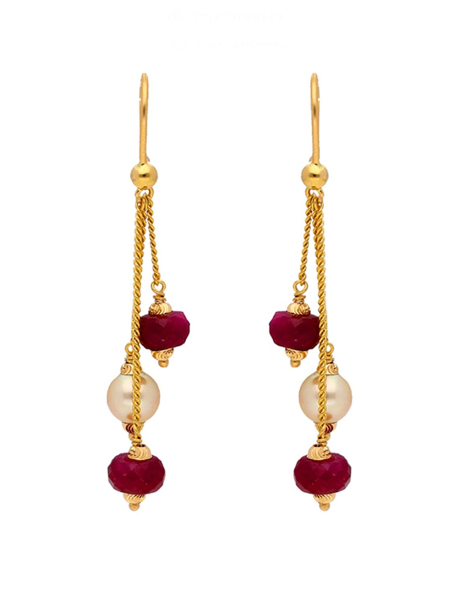 Sri Jagdamba Pearls 22 kt Gold Earrings