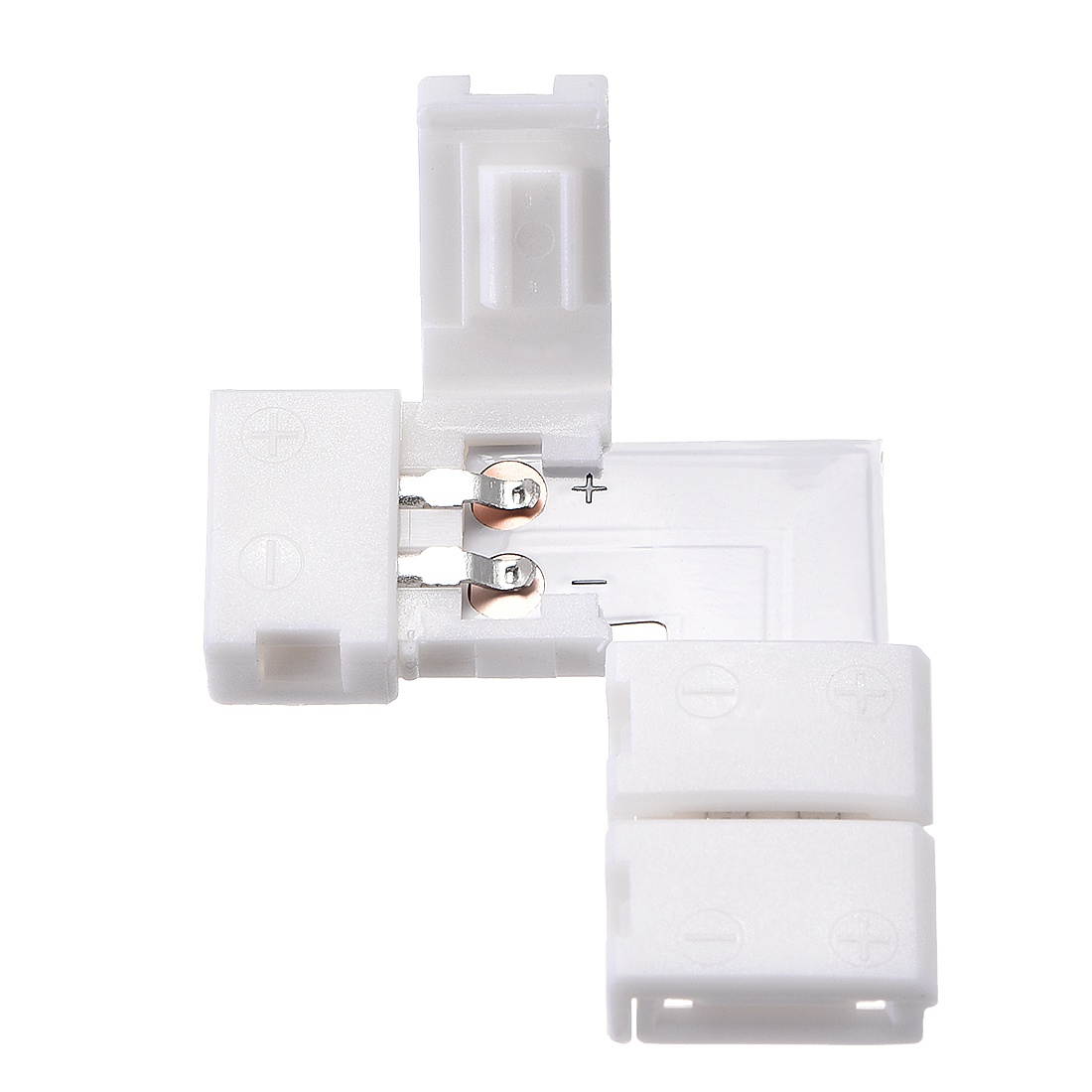 8mm 2P L-shape LED Strip Connector Right Angle Corner Connectors for Single Color 3528 2 Conductor LED Strip Lights Strip to Strip 5Pcs