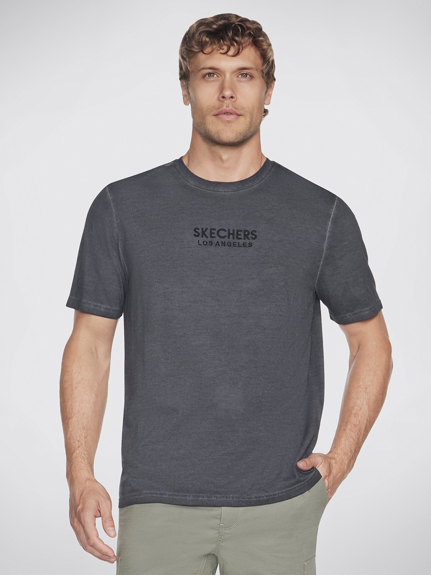 Skechers Bold Black Relaxed Fit Crew T-Shirt