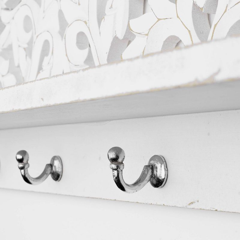 Floating Coat/Hat Hook Wall Rack Shelf White - Crystal Art Gallery