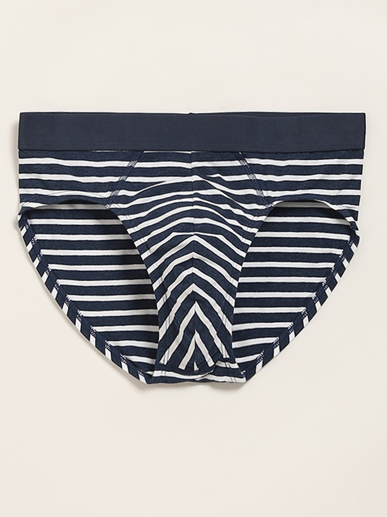 WES Lounge by Westside Navy Striped Relaxed Fit Briefs- Pack of 3