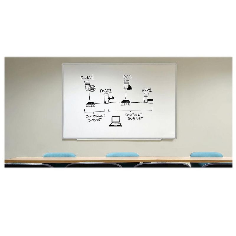 Ghent Magnetic Painted Steel Whiteboard with Aluminum Frame 4'H x 8'W M3484