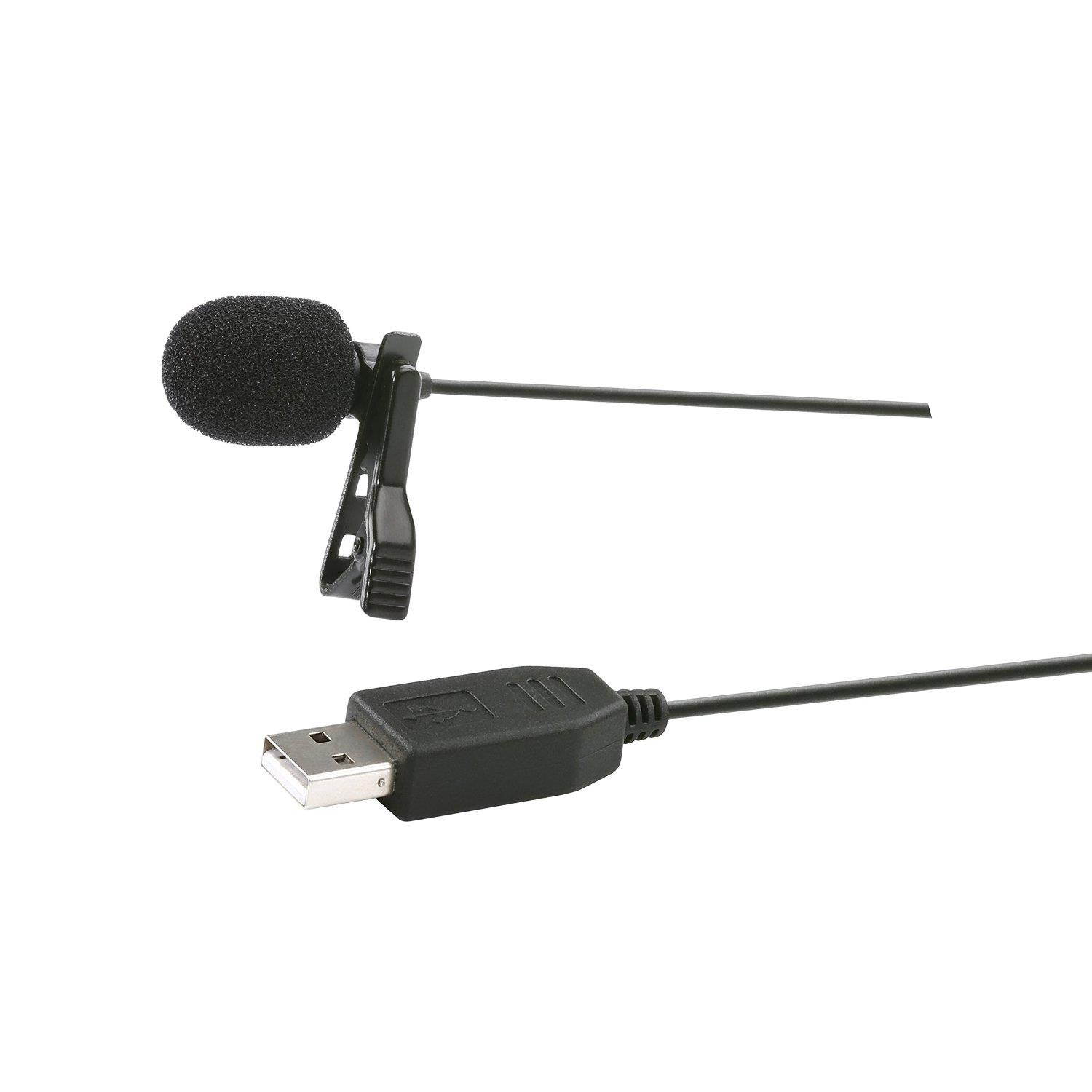 Movo M1 USB Lavalier Lapel Clip-on Omnidirectional Condenser Computer Microphone for PC and Mac (20' Cord)