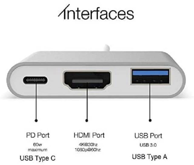 KOKKIA USB_C_Hub_C_A_HDMI : USB C Hub. 3-in-1 USB C to 1) USB C Power Delivery Port, 2) USB 3.0 Type A, 3) 4K HDMI. Compatible with Devices with USB C Port.