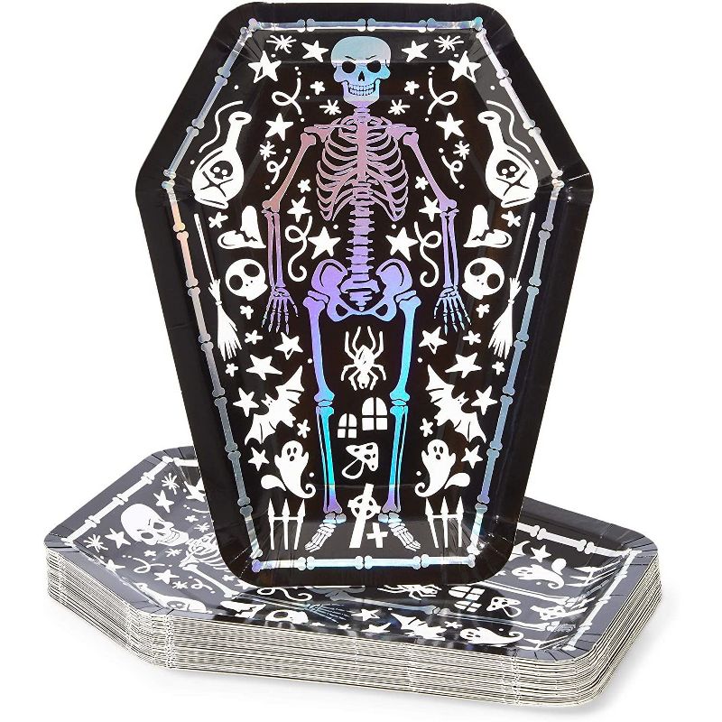 Spooky Central 74 Piece Halloween Tombstone Party Supplies - Tablecloth, Banner, Plate, Napkin, Cup & Cutlery