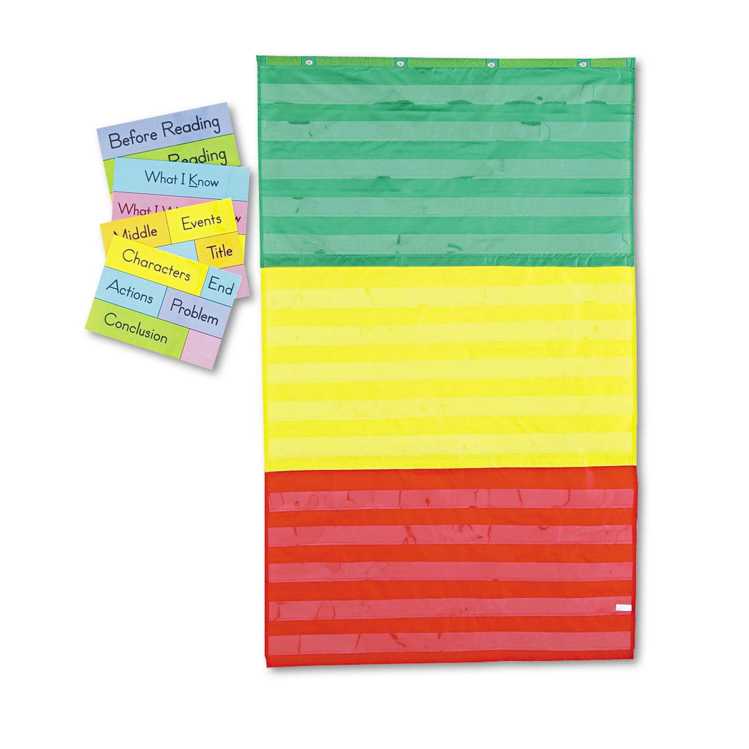 Carson-Dellosa Publishing Adjustable Tri-Section Pocket Chart with 18 Color