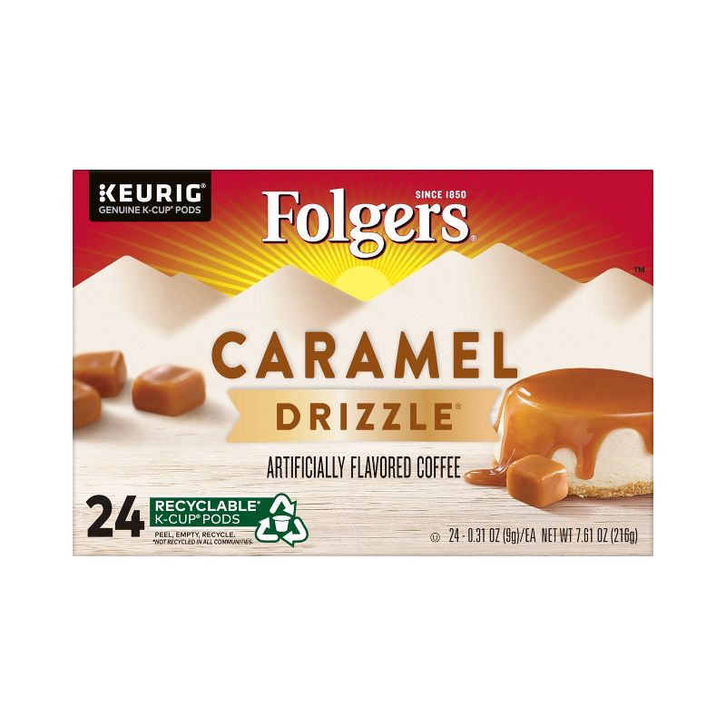 Folgers Caramel Drizzle Dark Roast Coffee - Keurig  K-Cup Pods - 24ct