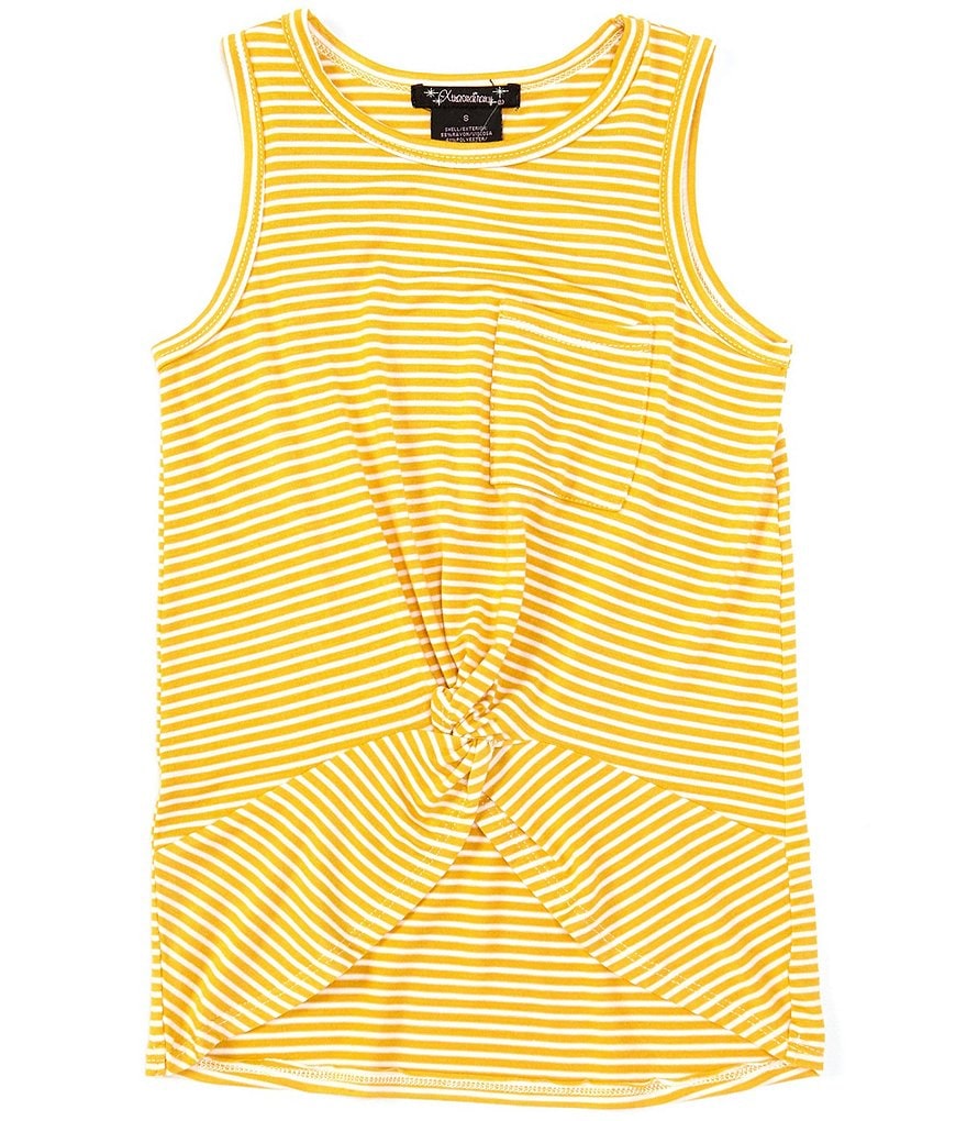 Xtraordinary Big Girls 7-16 Striped Knot-Front Tank Top