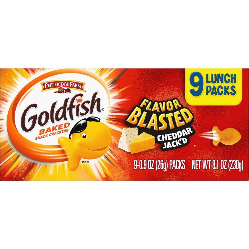 Pepperidge Farm Goldfish Flavor Blasted Cheddar Jack'd Crackers Multipack - 8.1oz/9ct