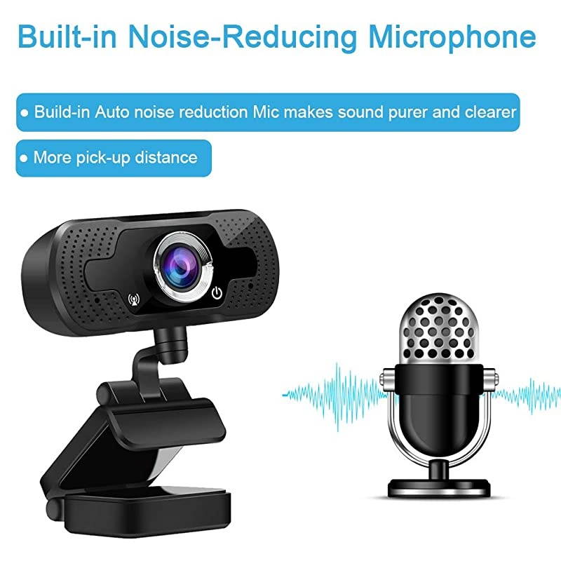 with Microphone 1080P,USB PC Streaming Computer Camera for Windows Mac Laptop Desktop,120&deg;Wide-Angle 30fps, Large Sensor Low Light for Video Calling Conferencing Gaming