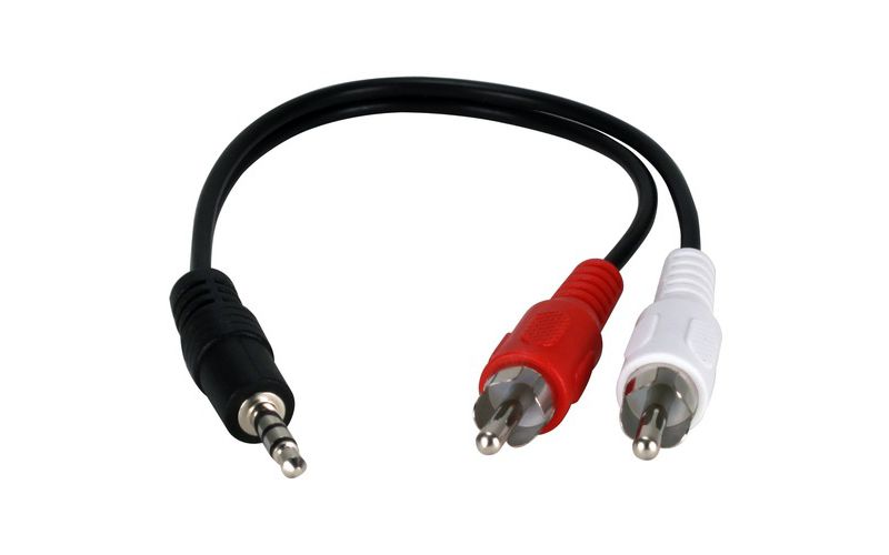 QVS 8-Inch 3.5mm Stereo Male to RCA Male Speaker Cable (CC399AC)